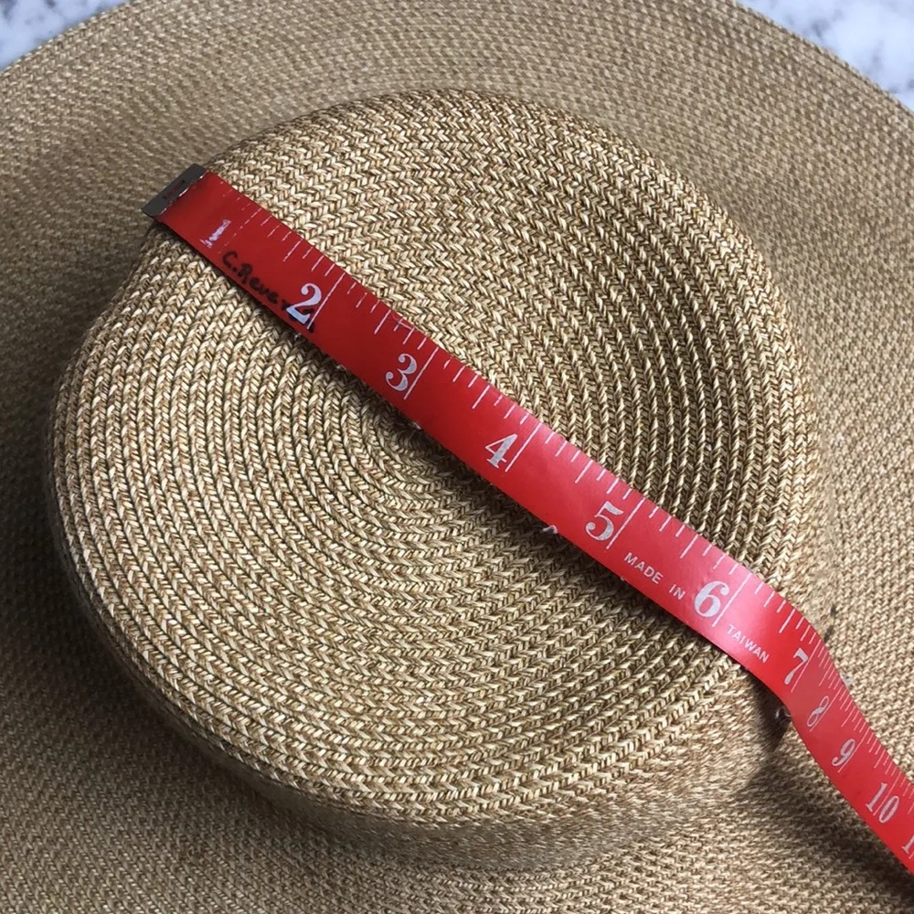 ERIC JAVITS Wide Brim Straw Sun Hat in Natural Tan - Picture 4 of 10